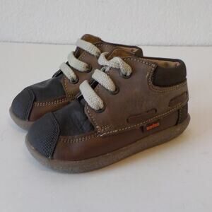 Audaz Leather Toddler Shoes Laces Up Size 4 Brown